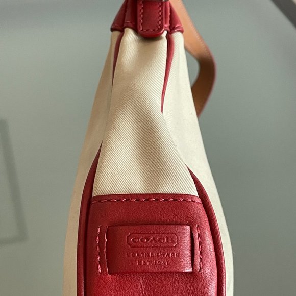 Coach Red and Cream Shoulder Bag - Picture 5 of 10